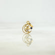 Dije Media Luna Oso 0.5gr / 1.4cm / Circones Blancos-Azules Oro Amarillo