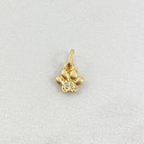 Dije Huellita 0.35gr / 1.2cm / Circones Blancos Oro Amarillo