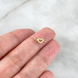 Herraje Silueta Corazón 0.25gr / 1cm / Circones Blancos Oro Amarillo