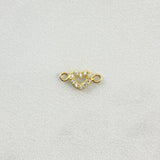 Herraje Silueta Corazón 0.25gr / 1cm / Circones Blancos Oro Amarillo