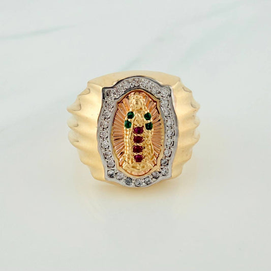 Anillo Virgen de Guadalupe 5.75gr / T5 3/4 / Tres Oros 18K %