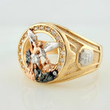 Anillo San Miguel Arcangel 5.3gr / T9 1/2 / Tres Oros 18K %