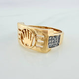 Anillo Corona 5.65gr / T9 3/4 / Dos Oros Amarillo Blanco 18K %