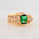 Anillo Halo Rectangular 4.3gr / T9 1/2 / Oro Amarillo 18K %