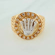 Anillo Corona 6.3gr / T9 1/2 / Dos Oros Amarillo Blanco 18K %
