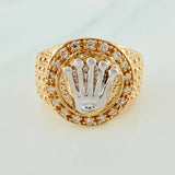 Anillo Corona 6.3gr / T9 1/2 / Dos Oros Amarillo Blanco 18K %