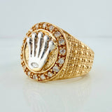Anillo Corona 6.3gr / T9 1/2 / Dos Oros Amarillo Blanco 18K %