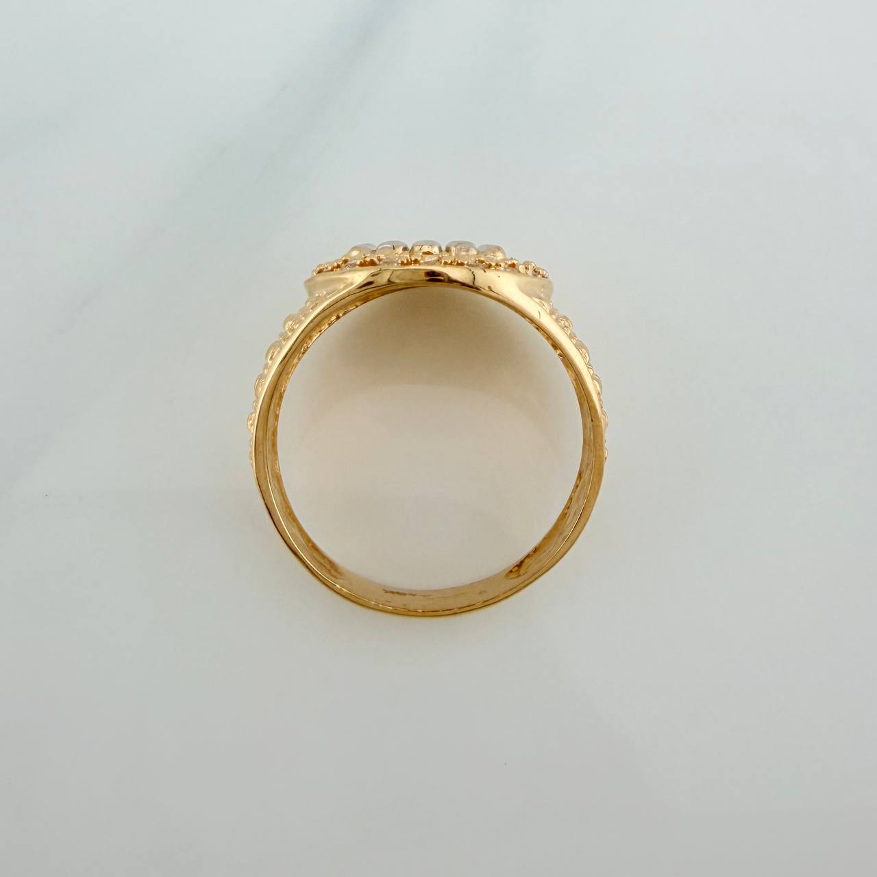 Anillo Corona 6.3gr / T9 1/2 / Dos Oros Amarillo Blanco 18K %