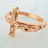 Anillo Cruz Cristo 6.3gr / T10 1/4 / Oro Rosa 18K %