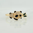 Anillo Oso Panda 1.85gr / T7 1/4 / Oro Amarillo 18K %