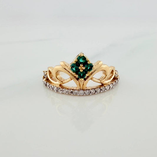 Anillo Corona 3gr / T7 1/4 / Dos Oros Amarillo Blanco 18K %