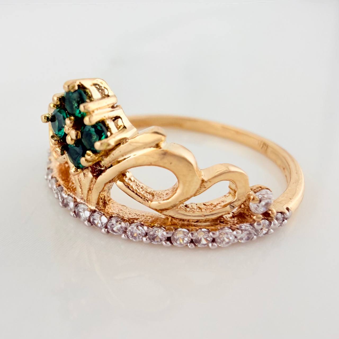 Anillo Corona 3gr / T7 1/4 / Dos Oros Amarillo Blanco 18K %