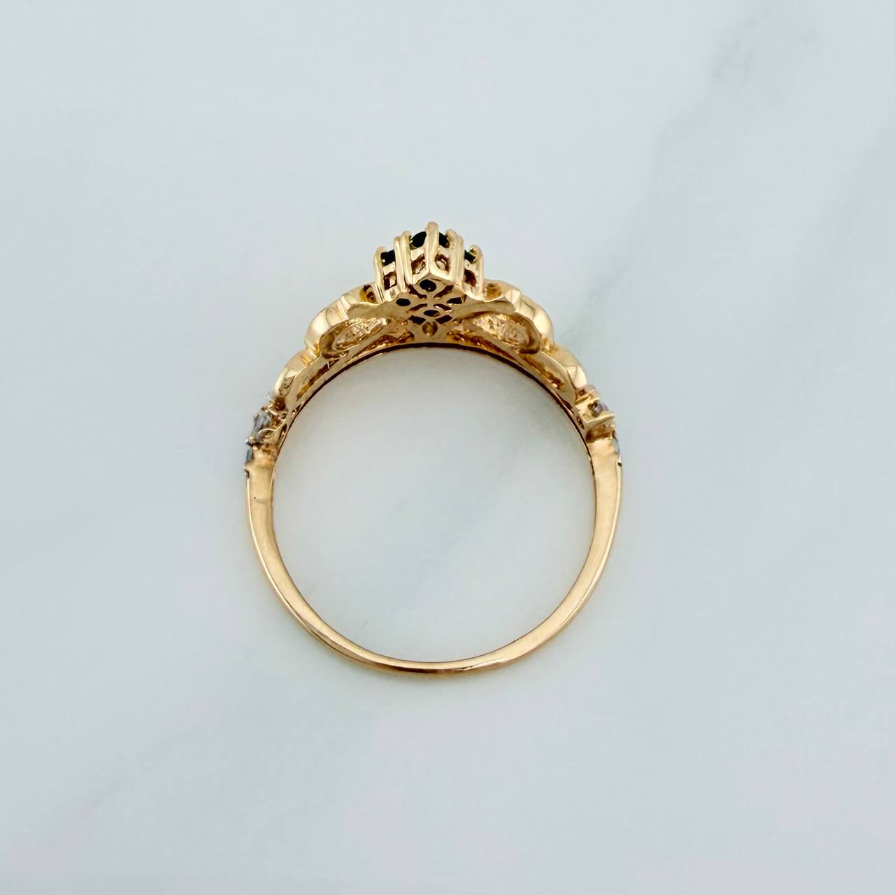 Anillo Corona 3gr / T7 1/4 / Dos Oros Amarillo Blanco 18K %