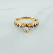 Anillo Churumbela Corazones 2.5gr / T6 / Dos Oros Amarillo Blanco 18K %