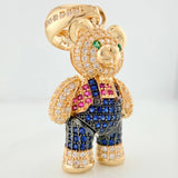 Dije Oso Articulado 8.7gr / 4cm / Dos Oros Amarillo Negro 18K %