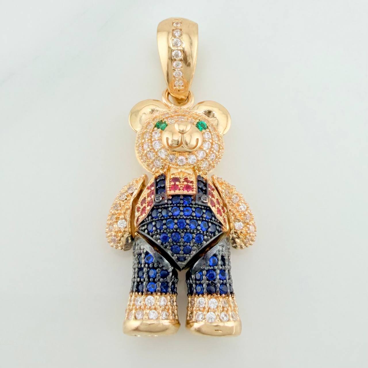 Dije Oso Articulado 8.7gr / 4cm / Dos Oros Amarillo Negro 18K %