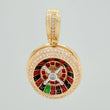 Dije Ruleta 6.6gr / 3cm / Dos Oros Amarillo Blanco 18K %
