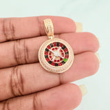 Dije Ruleta 6.6gr / 3cm / Dos Oros Amarillo Blanco 18K %