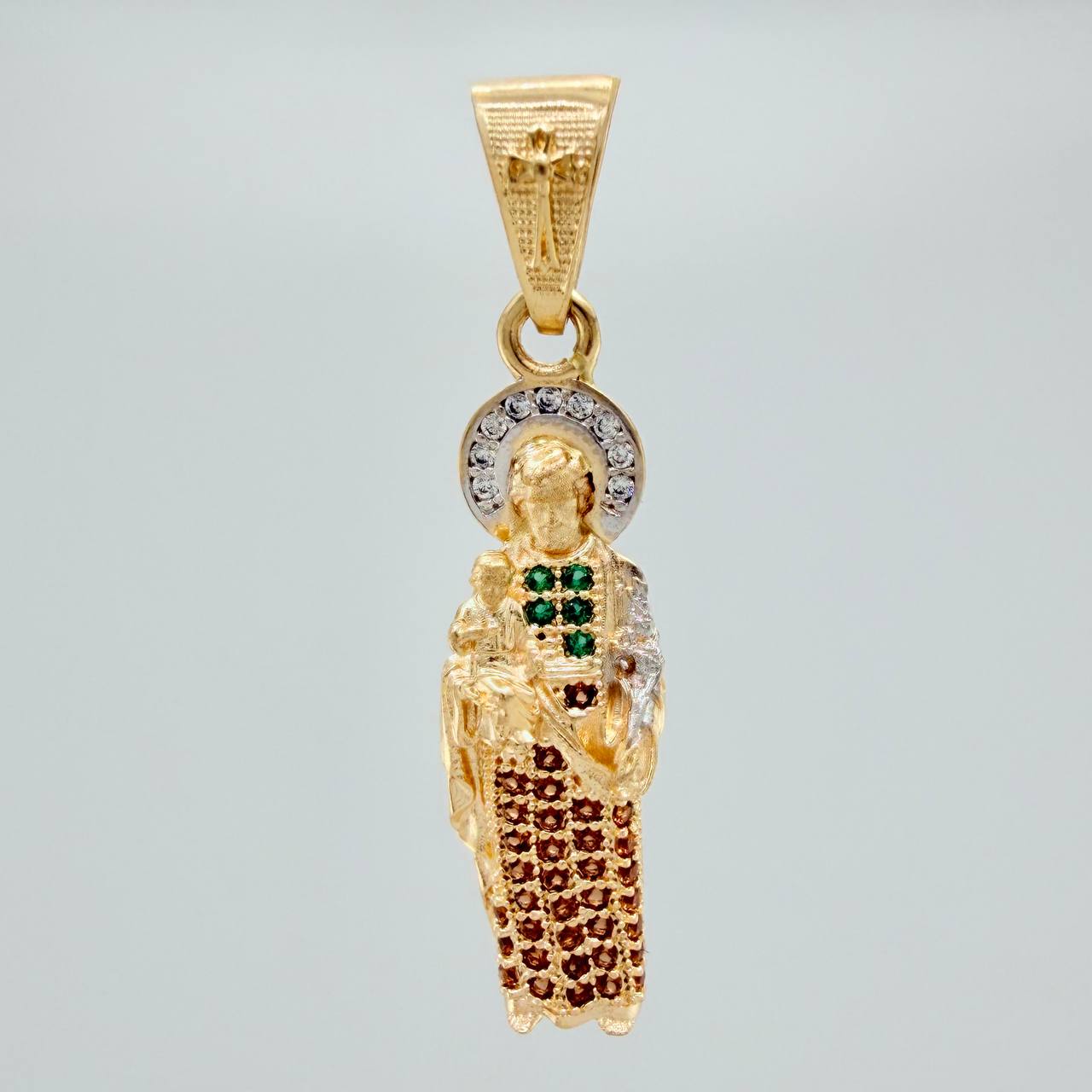 Dije San Judas Tadeo 2.85gr / 3.6cm / Dos Oros Amarillo Blanco 18K %