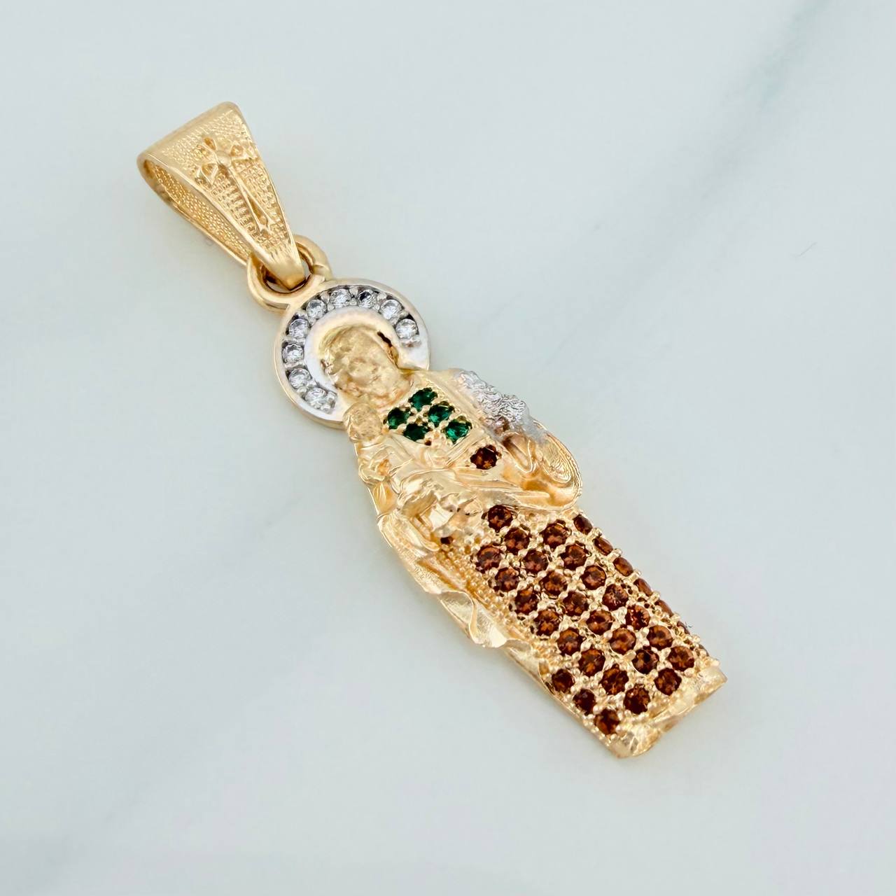 Dije San Judas Tadeo 2.85gr / 3.6cm / Dos Oros Amarillo Blanco 18K %