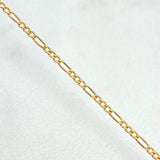 Cadena Figaro 1.15gr / 45cm / 2.6mm Oro Amarillo +1 18K
