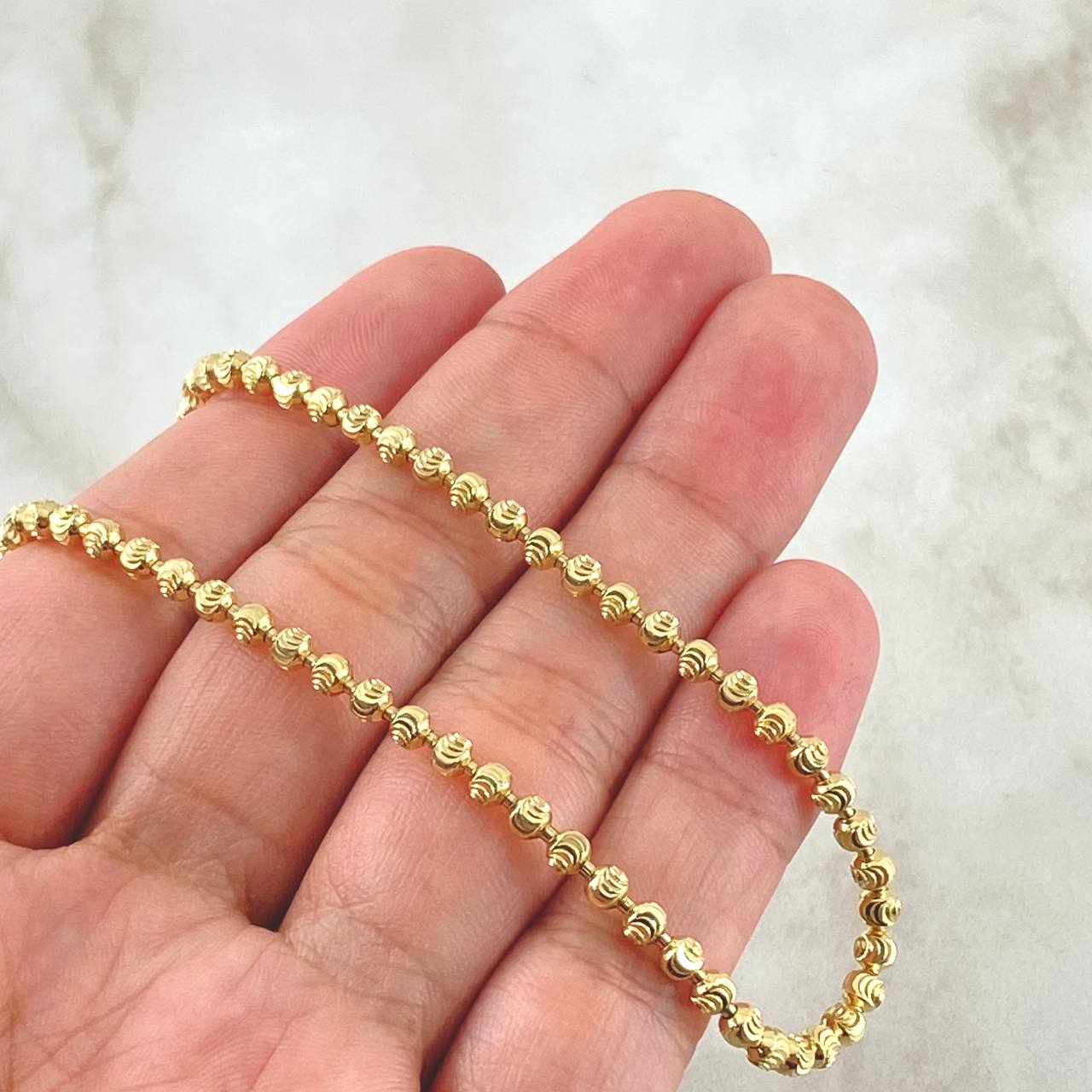 Cadena Militar Media Luna 21.75gr / 65cm / Oro Amarillo Nac.Esp. 18K ©