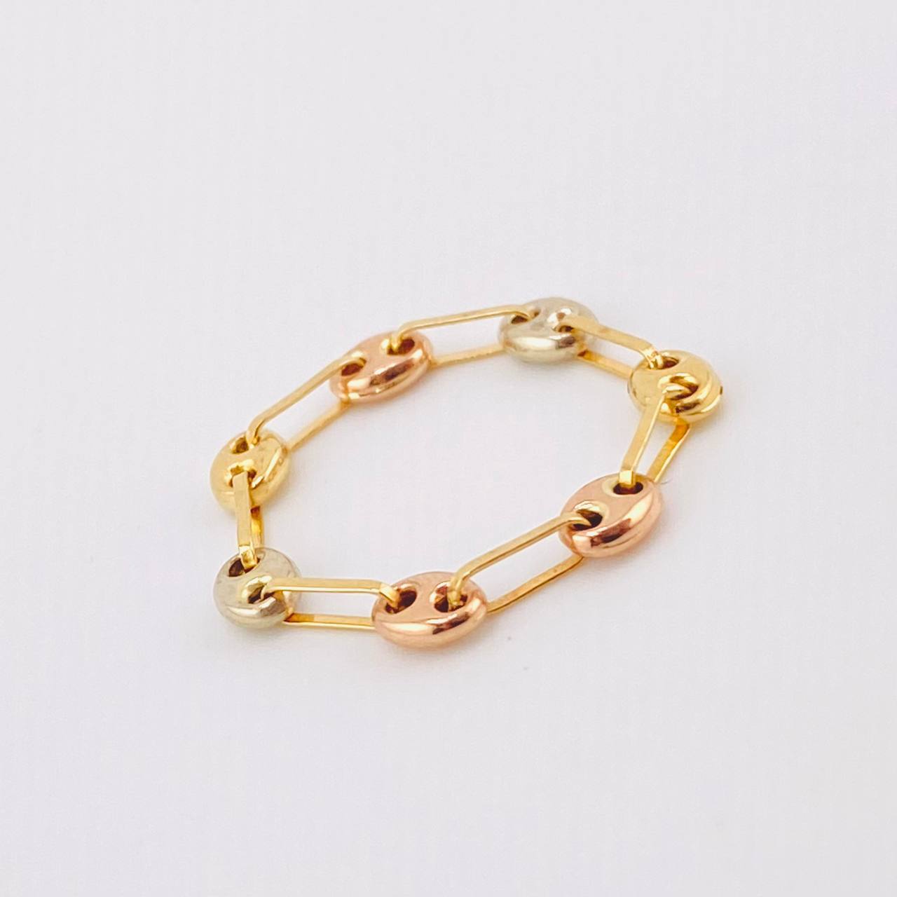 Anillo Gc 0.55gr / T5 1/4 - T5 1/2 / 3mm Tres Oros 18K ©