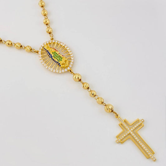 Rosario Virgen de Guadalupe 27.65g / 60cm / 5mm Oro Amarillo 18K