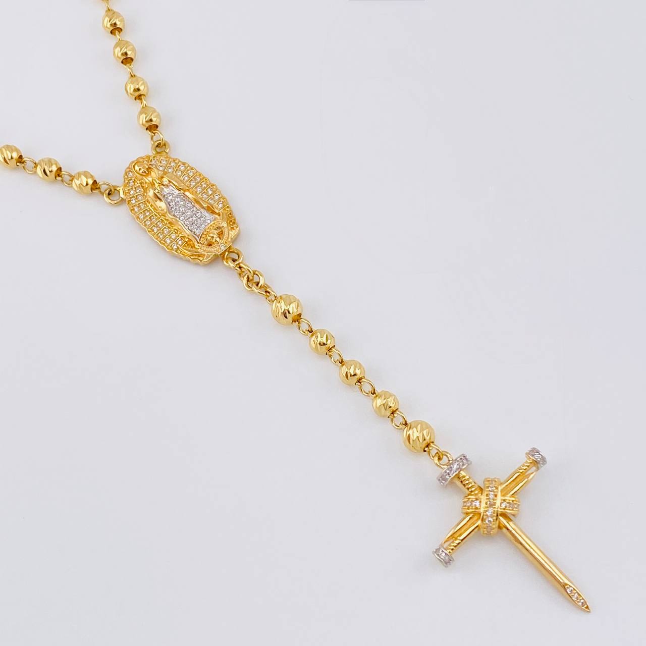 Rosario Virgen Guadalupe 22.6g / 60cm / 4mm Oro Amarillo 18K