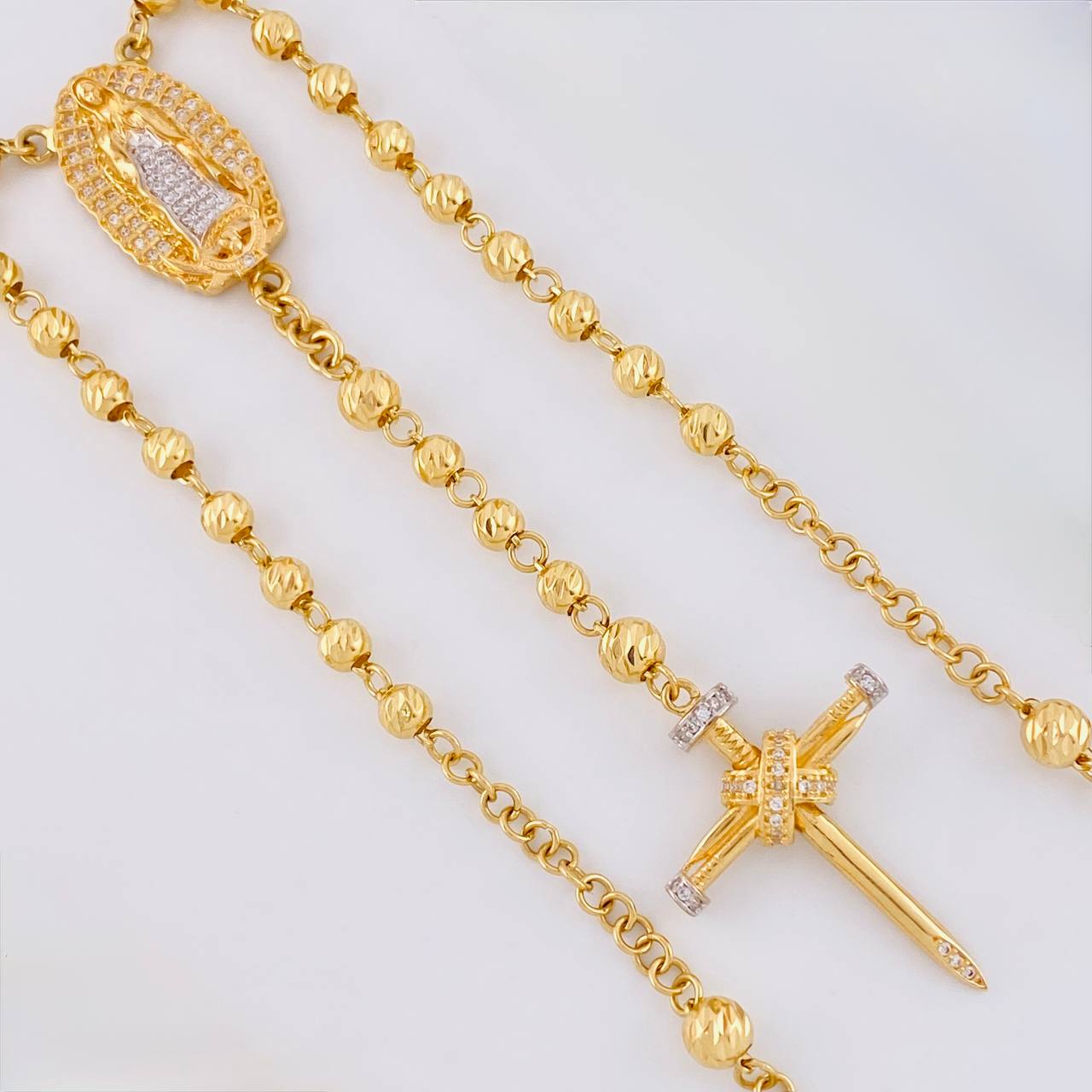 Rosario Virgen Guadalupe 22.6g / 60cm / 4mm Oro Amarillo 18K