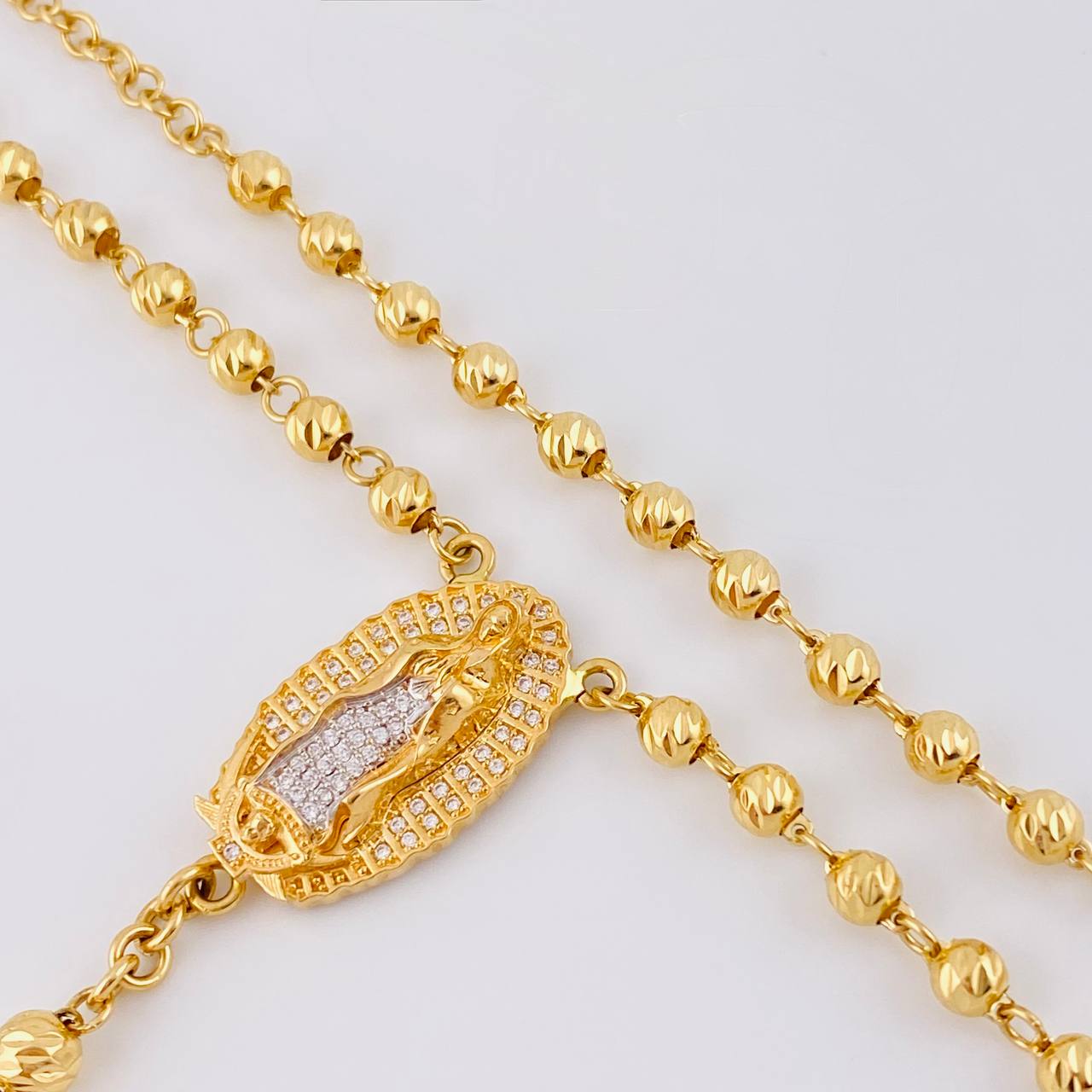 Rosario Virgen Guadalupe 22.6g / 60cm / 4mm Oro Amarillo 18K