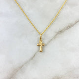 Cadena Lazo 1.1gr / 60cm + Dije Cruz 0.4gr / 2cm Anj Oro Amarillo (Oferta)