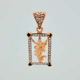 Dije Jesus Resucitado 2.25gr / 2.5cm / Dos Oros Blanco Rosa 18K %
