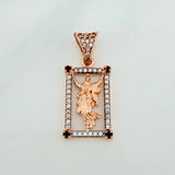 Dije Jesus Resucitado 2.25gr / 2.5cm / Dos Oros Blanco Rosa 18K %
