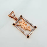 Dije Jesus Resucitado 2.25gr / 2.5cm / Dos Oros Blanco Rosa 18K %