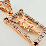Dije Jesus Resucitado 2.25gr / 2.5cm / Dos Oros Blanco Rosa 18K %