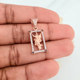 Dije Jesus Resucitado 2.25gr / 2.5cm / Dos Oros Blanco Rosa 18K %