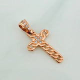 Dije Cruz Zig Zag 1gr / 2cm / Oro Rosa 18K %