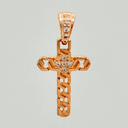 Dije Cruz Zig Zag 1gr / 2cm / Oro Rosa 18K %