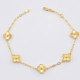 Pulso Aro Seguido Trebol Dorado 5.4gr / 18cm / 9mm Oro Amarillo Nac.Esp. 18K *