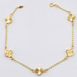 Pulso Aro Seguido Trebol Doble Faz Dorado 2.95gr / 18.5cm / 8mm Oro Amarillo 18K *