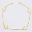 Pulso Aro SeguidoTrebol Doble Faz 2.65gr / 18.5cm / 8mm Oro Amarillo 18K *