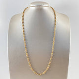 Cadena Militar 26.1gr / 60cm / 4mm Bolas Diamantadas Tres Oros