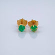 Topos Cuatro Garras Esmeralda 0.9gr / 3.7mm Oro Amarillo 18K $