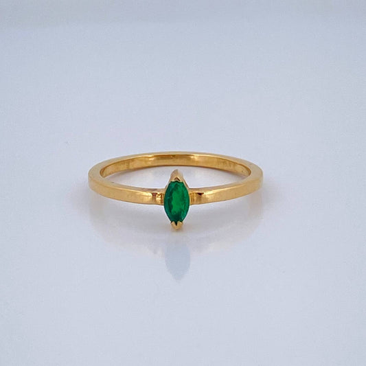 Anillo Solitario Esmeraldas 2.25gr / T7 / Oro Amarillo 18K $