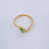 Anillo Cruz Eco Esmeraldas 1.1gr / T6 1/2 / Oro Amarillo 18K $