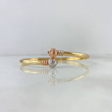 Pulso Tu y Yo 5.65gr / 17cm / 7mm Bolas Diamantadas Tres Oros *