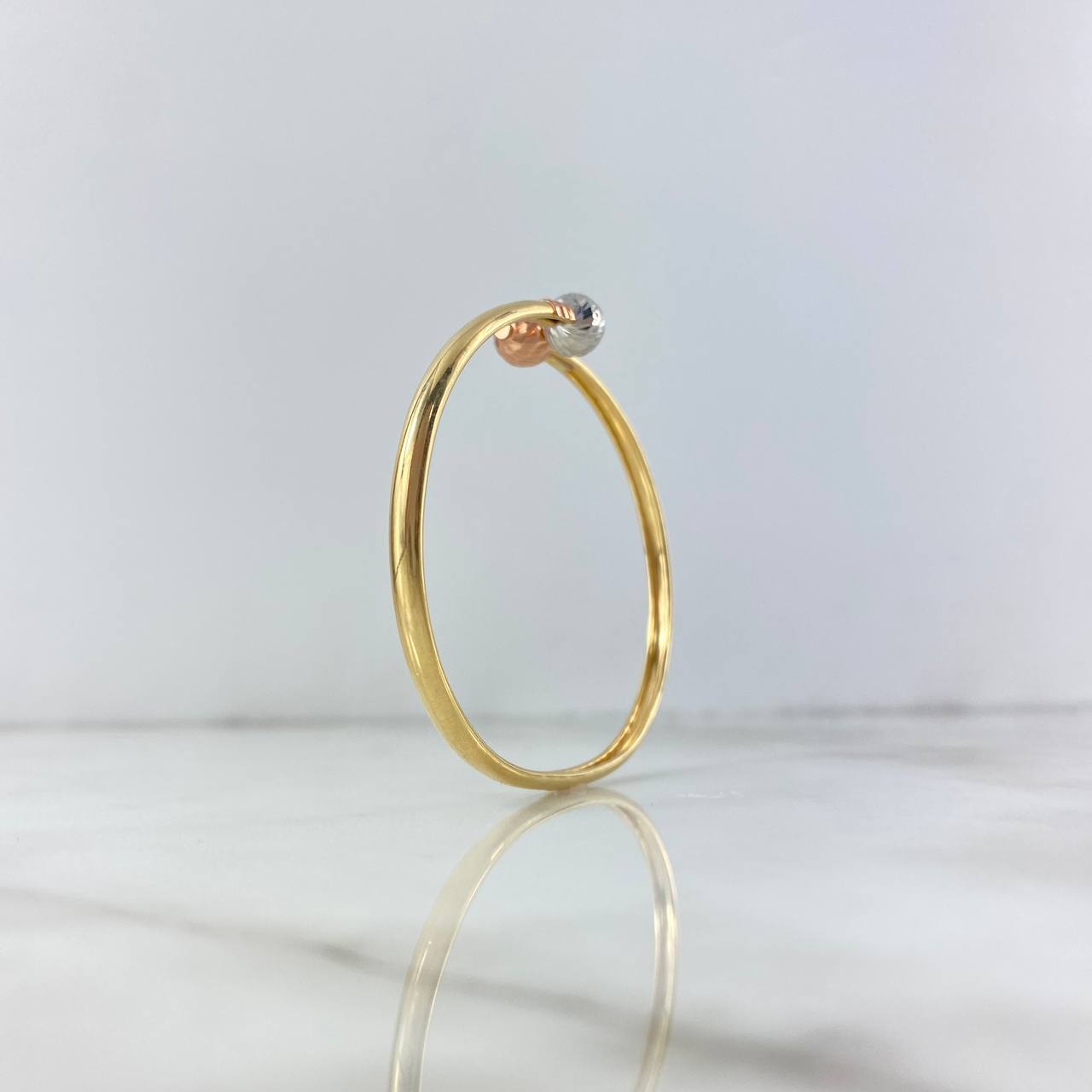 Pulso Tu y Yo 5.65gr / 17cm / 7mm Bolas Diamantadas Tres Oros *