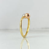 Anillo Tu y Yo 1.25gr / T7 / 5mm Bolas Lisas Tres Oros ©