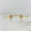 Pulso Abrazo Círculos 4.6gr / 18cm / 2mm Circones Blancos Oro Amarillo ©